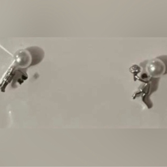 “Marry Me” Boy Flowers Girl Dress Silver Figures Pearl Heads Mismatch Tiny Studs - Picture 14 of 14